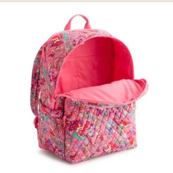 NWTVera Bradley Disney Cotton Essential Large Backpack Ariel's Pink Lagoon - Picture 2 of 4